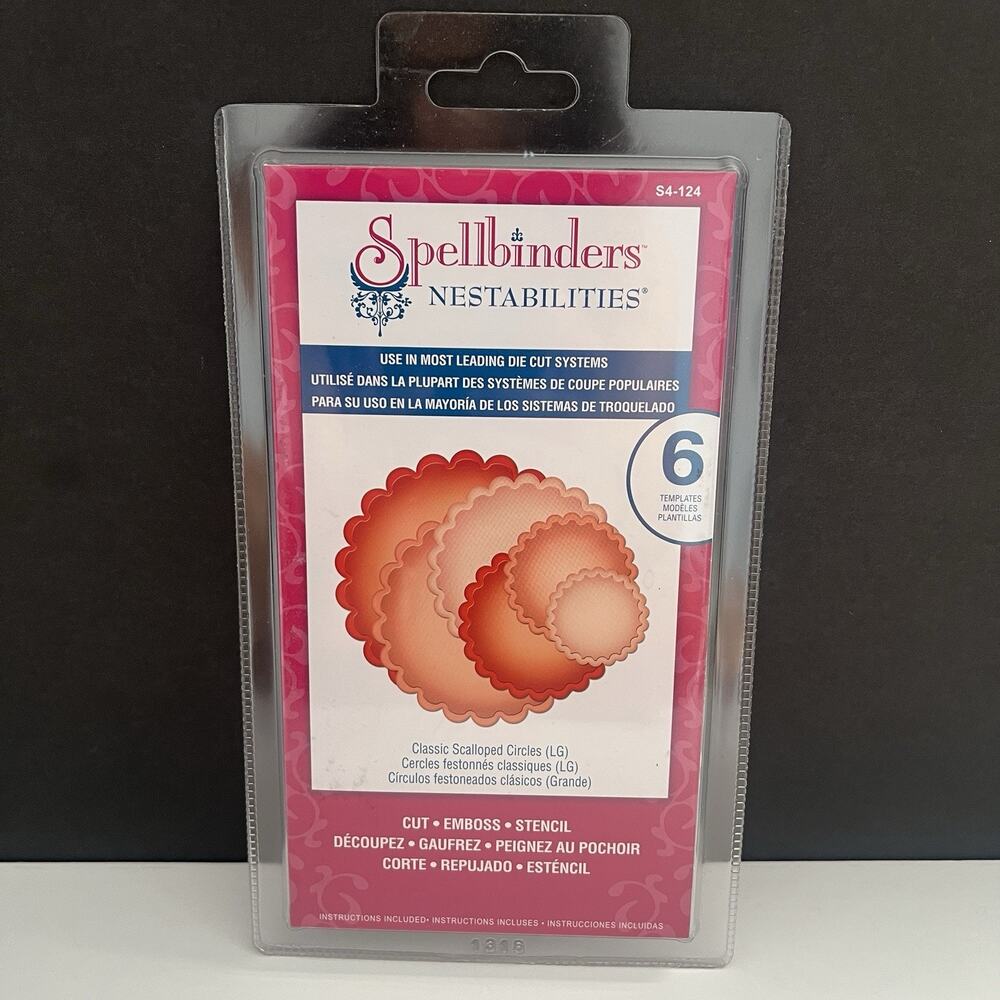 New Spellbinders Nestabilities Classic Scalloped Circles LG Die Template S4-124